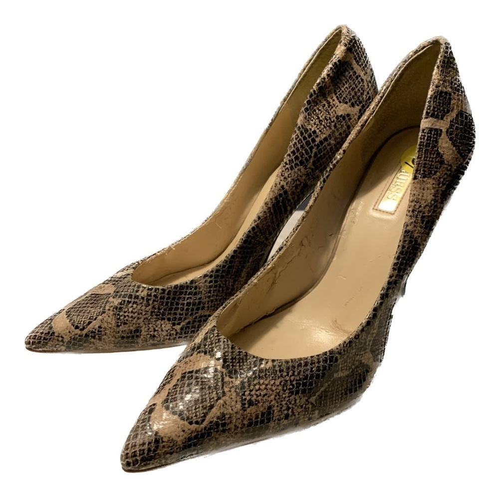 Guess Tan Black Animal Print High Heel Pumps Ladies shoes Size 9